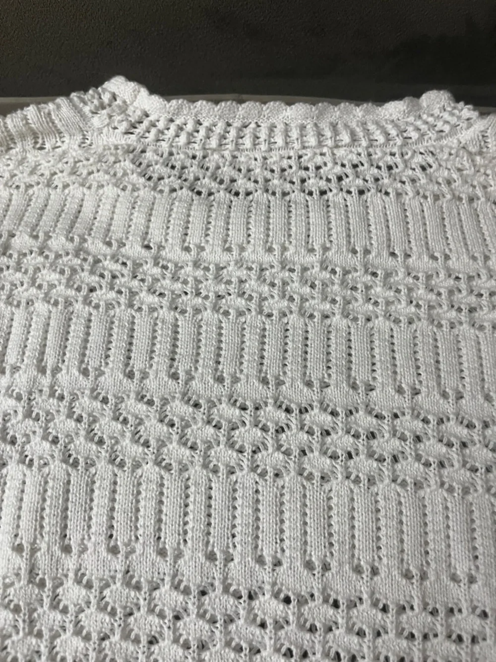 LOFT White Openwork Scoopneck Knit Sweater - Picture 8 of 11